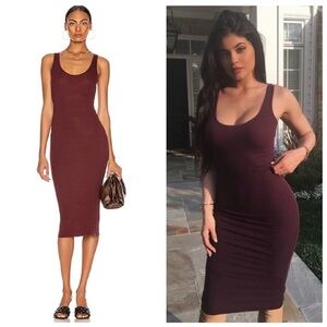 Enza Costa Fitted Bodycon Midi Dress Sz M